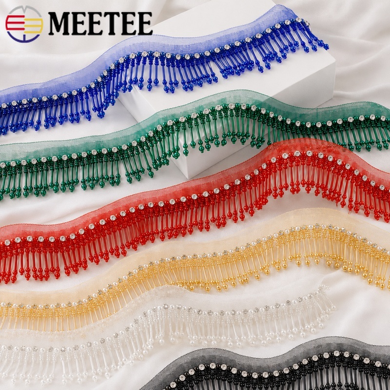Beaded Trim Fringe - 1 Yard 5 cm Perlenbesetzte Spitzenborte