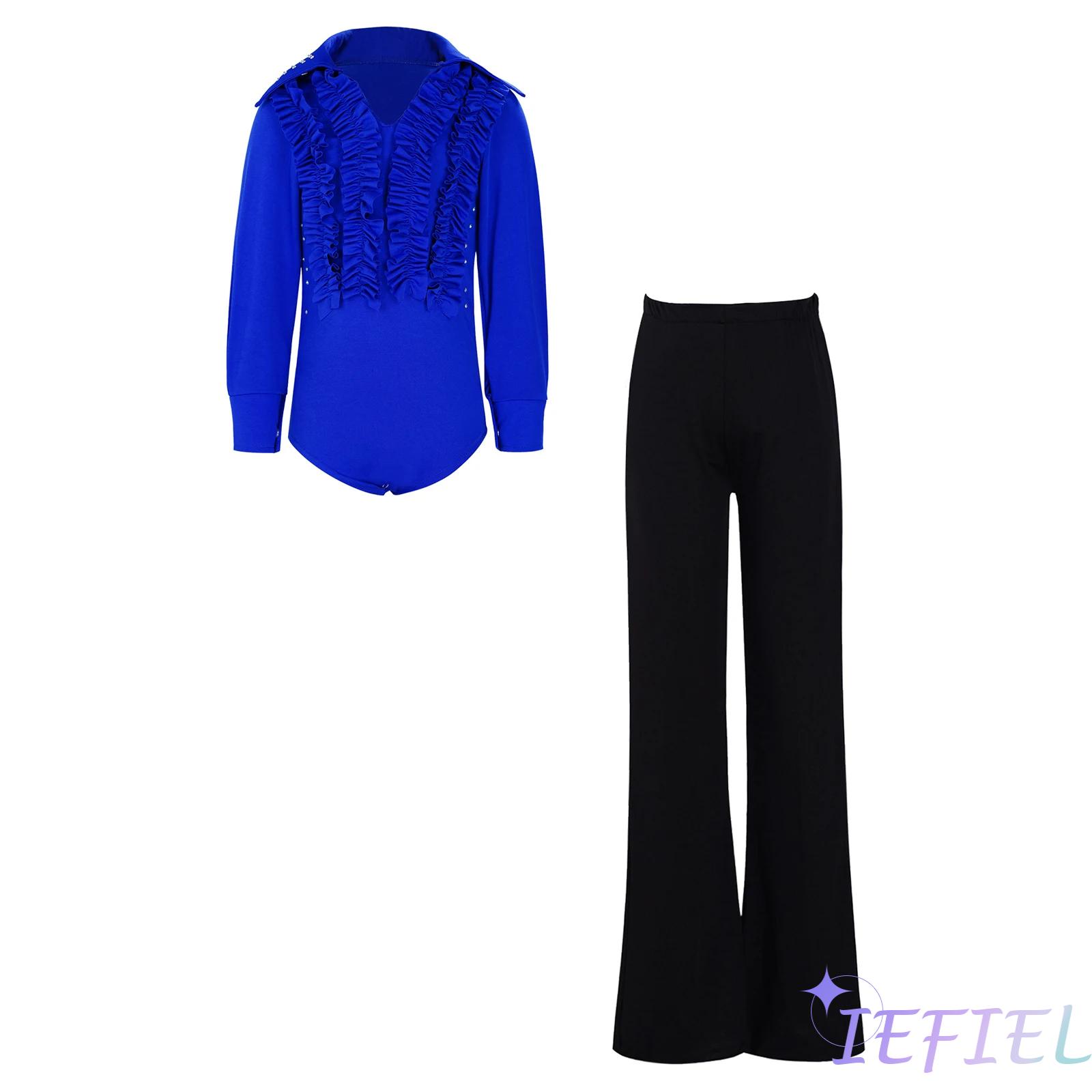 Rhinestone Banding Trim - Neues lateinamerikanisches Tanzkostüm-Set für Jungen, langärmliges