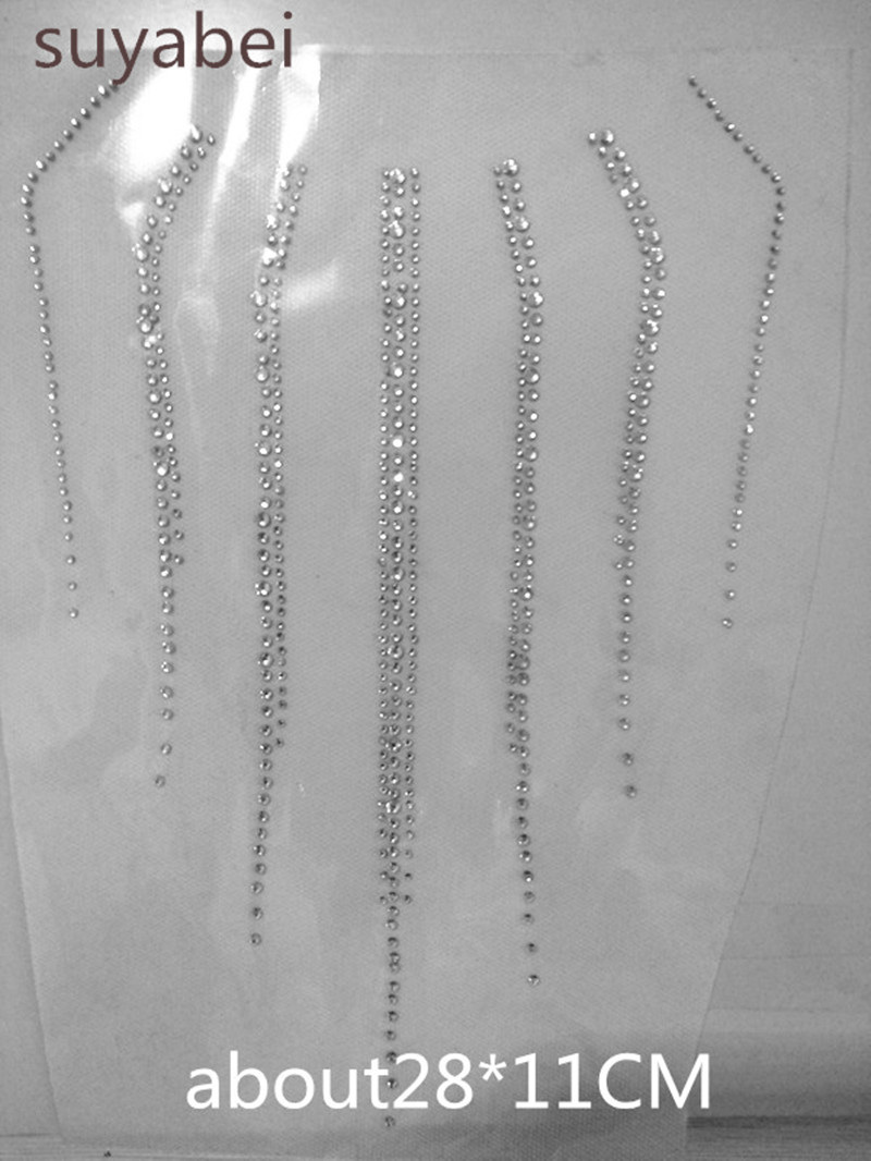 Hotfix Rhinestone Sheet - 2 Stück/Set Wasserfall-Ausschnitt Strass-Applikation Aufbügelbare Transfer-Patches