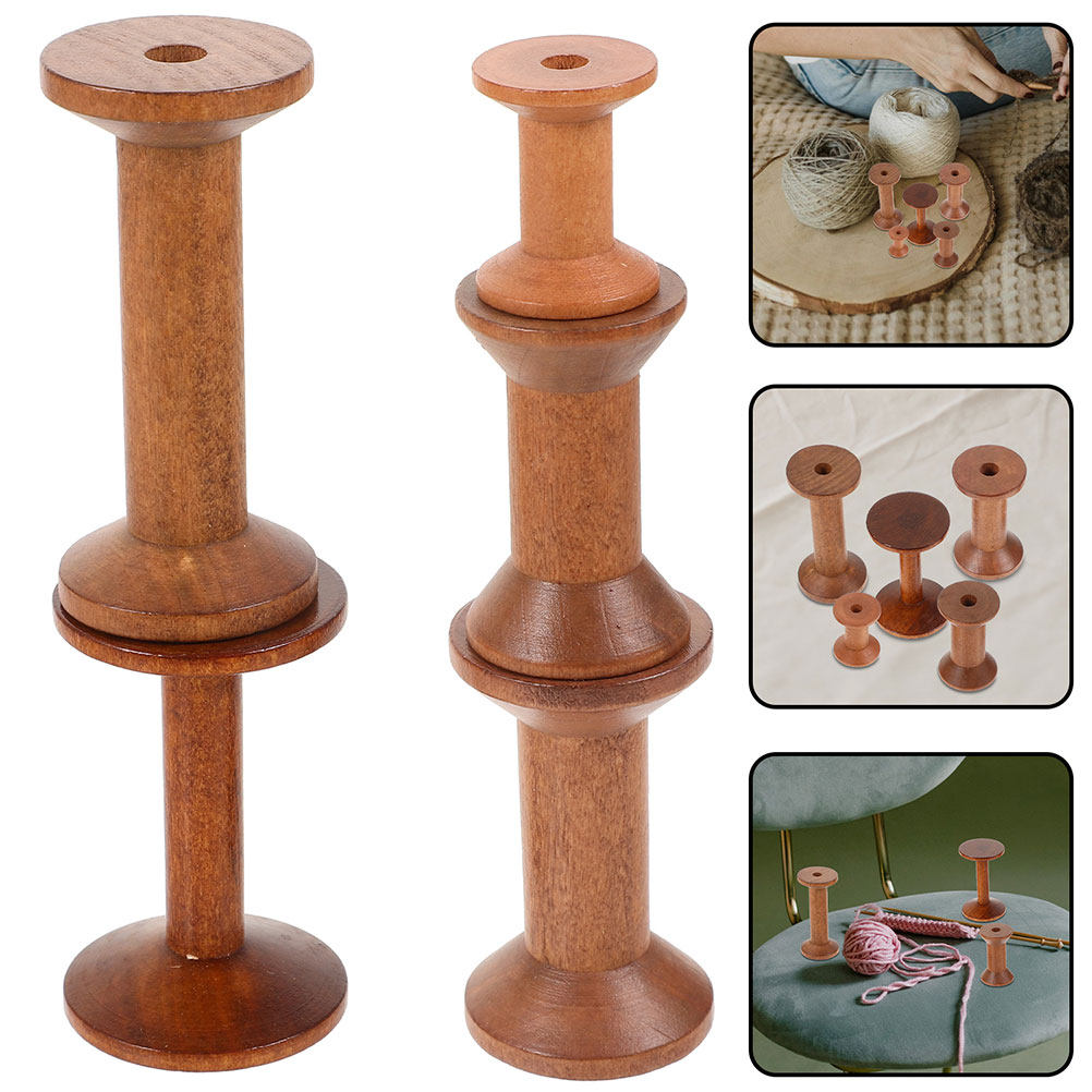 Embroidery Craft - 7-teiliges Set Holzgarnspulen, Vintage Leere Holzspulen,