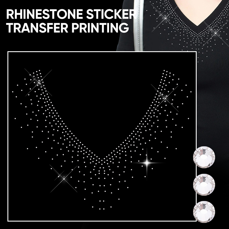 Hotfix Rhinestone Sheet - QIAO 1/2/4/6 Stück V-Ausschnitt Glitzer Hotfix