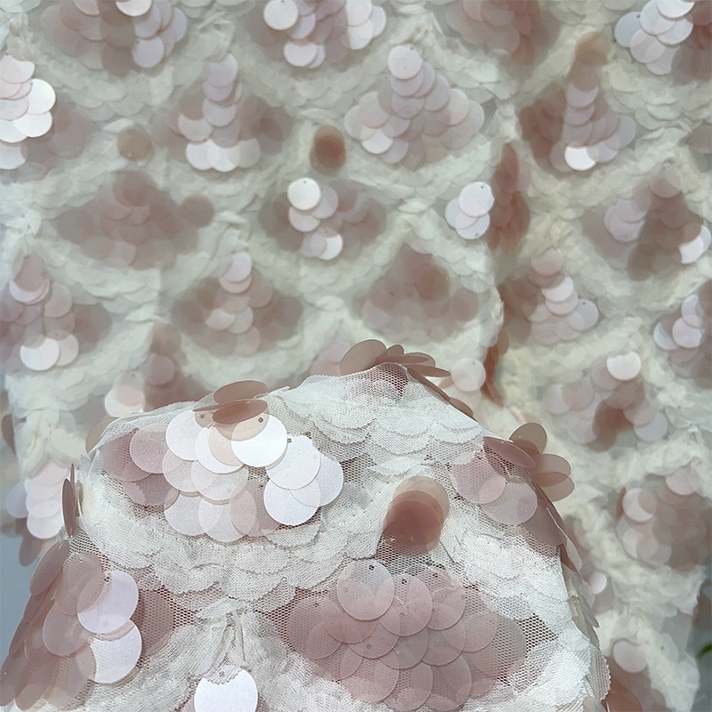 Crystal Mesh Fabric - Mesh Basis Tuch Pailletten Stickerei Stoff