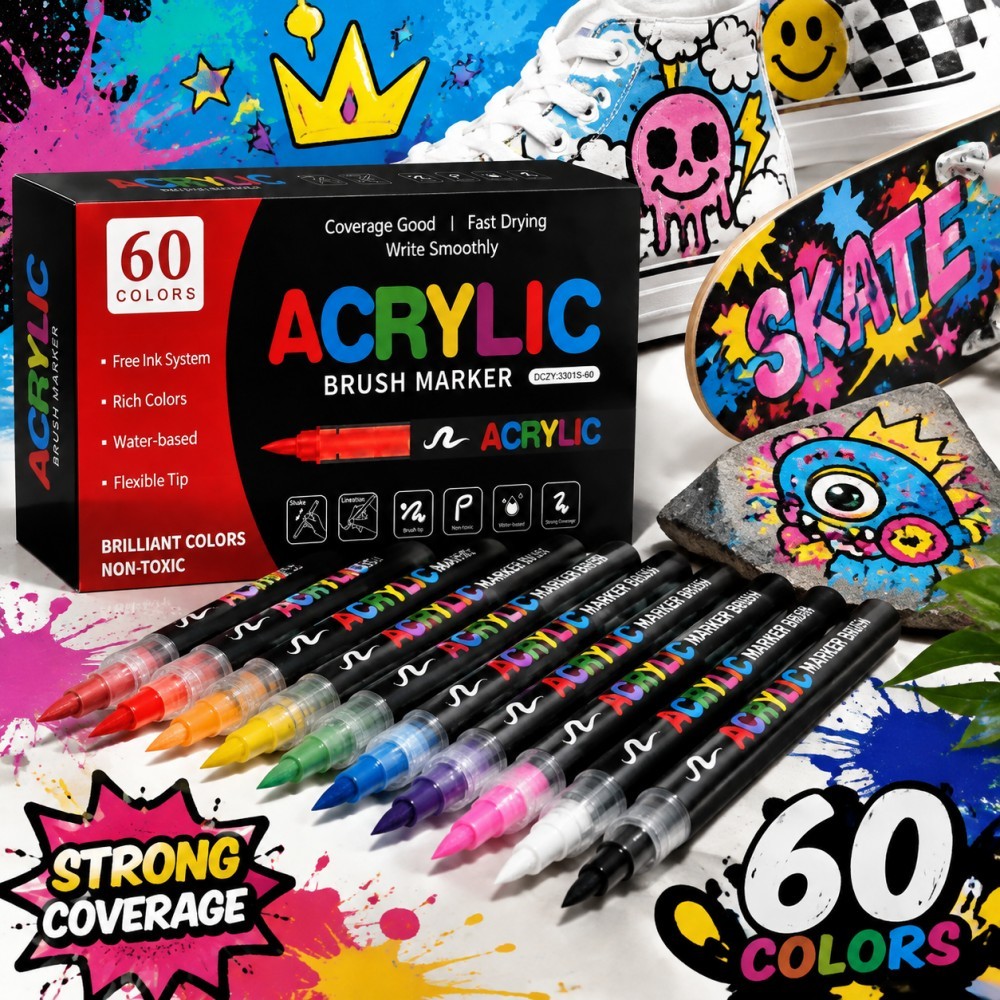 Copic Marker Classic - 12/24/36/48/60 Farben Acrylfarbe Stifte Marker Pinselspitze