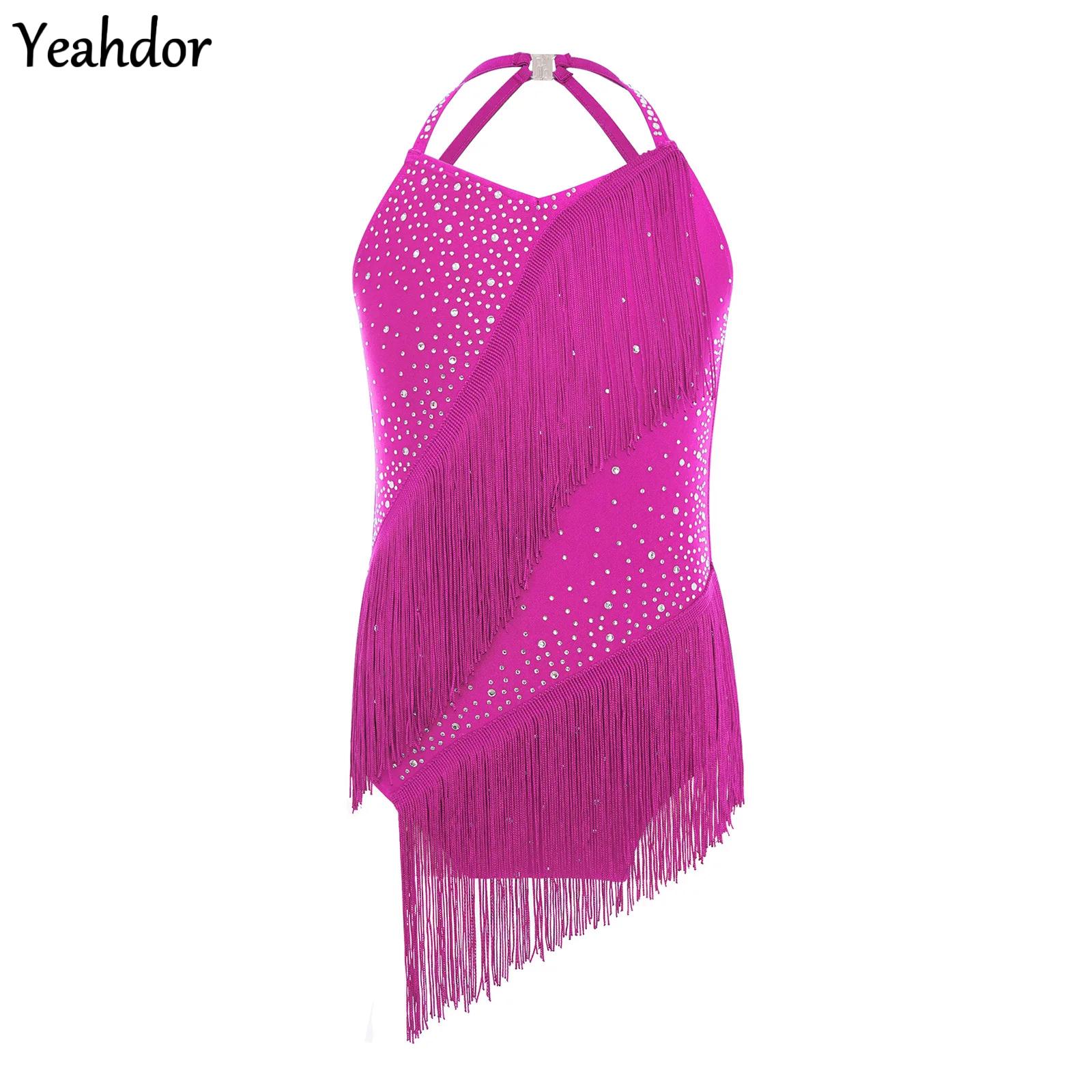 Rhinestone Banding Trim - Mädchen-Trikot mit Quasten, für lateinamerikanischen Tanz,