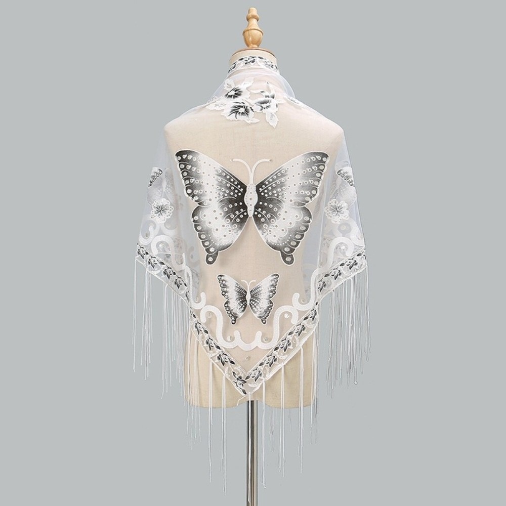 Luxuriöser Blumen-Spitzenschal – Tassel Fringe Trim Bewertung und Preis