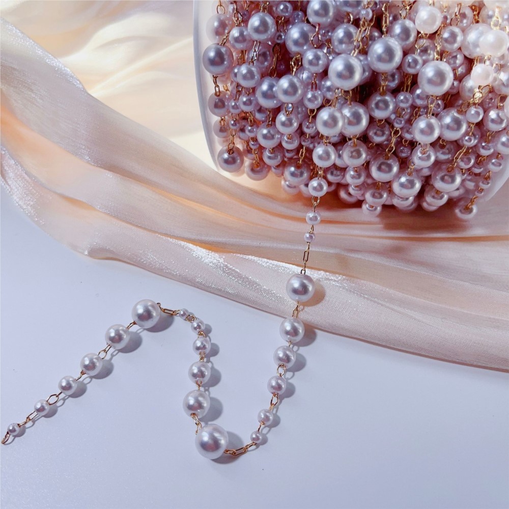1 Meter 3–8 mm Kunstperlen mit – Pearl Trim Chain Bewertung und Preis