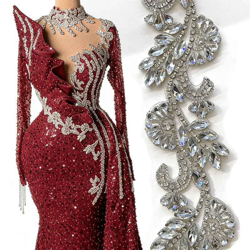 Hotfix-Strass-Blumenapplikatio – Hotfix Rhinestone Sheet Bewertung und Preis
