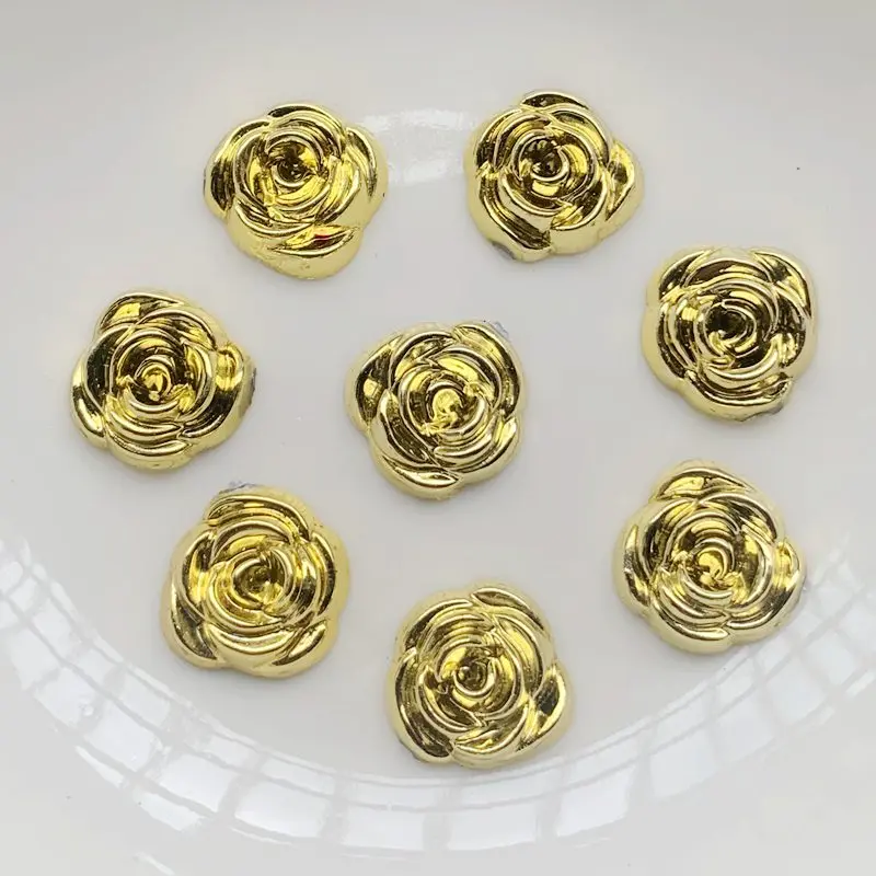 40 Stück 14 mm Gold Rose Blume – Embellishment Glue Craft Bewertung und Preis