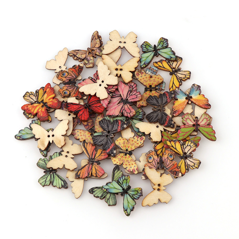 50 Stück Schmetterlings-Holzkn – Embellishments For Scrapbooking Bewertung und Preis