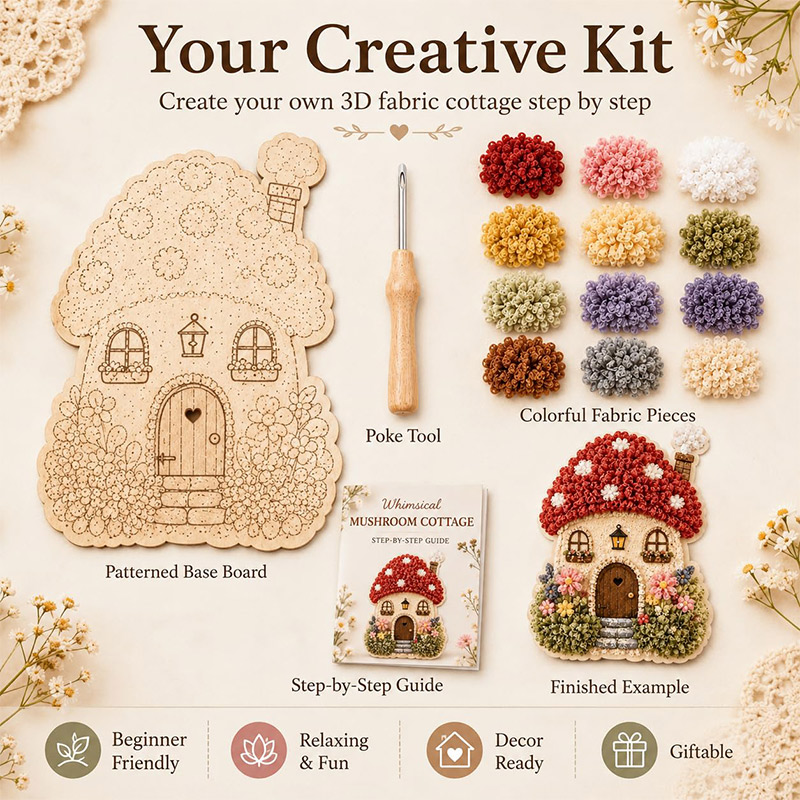 3D Pilzhaus Poke Art DIY-Set S – Embroidery Craft Bewertung und Preis