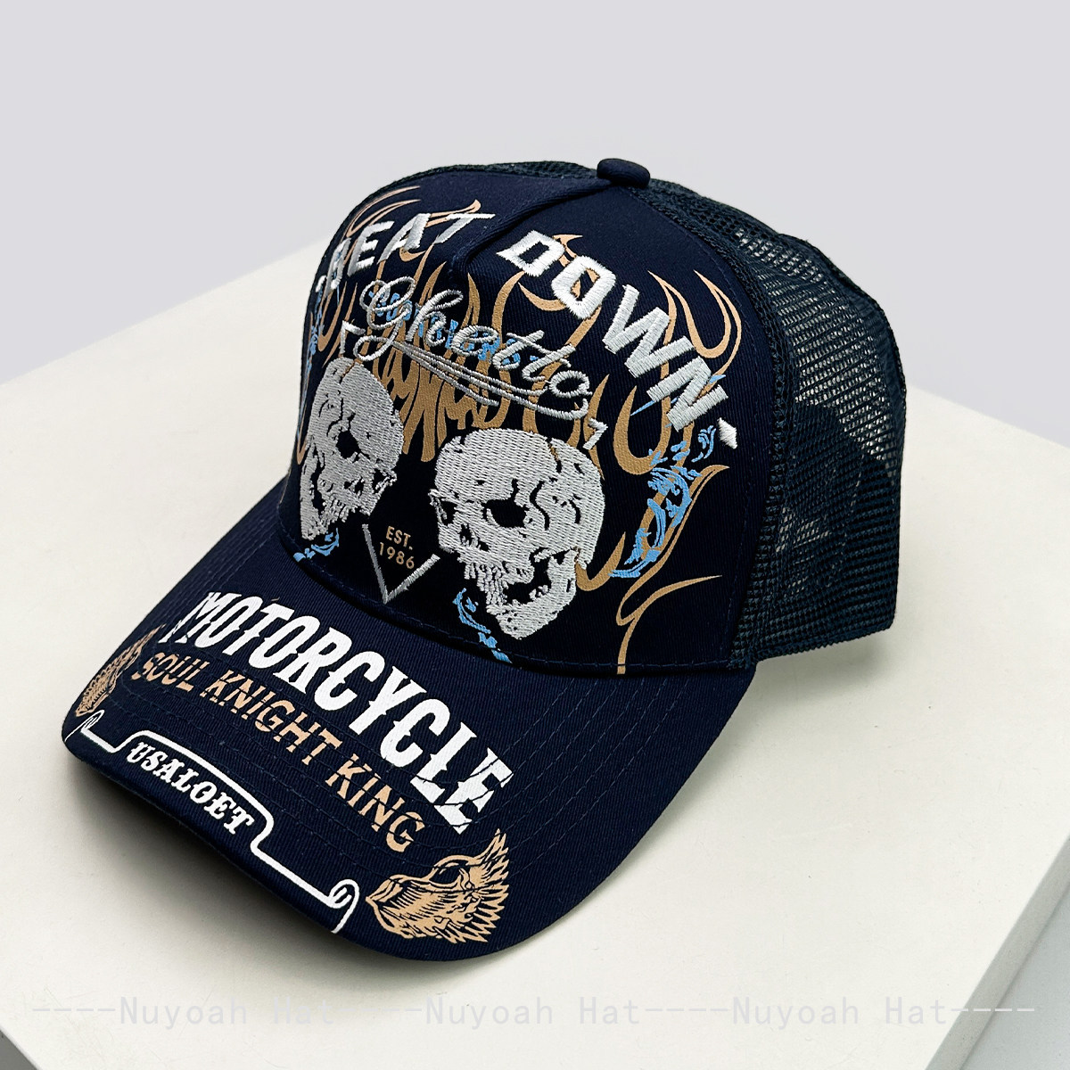 Totenkopf-Flammen-Stickerei Ha – Embroidery Craft Bewertung und Preis