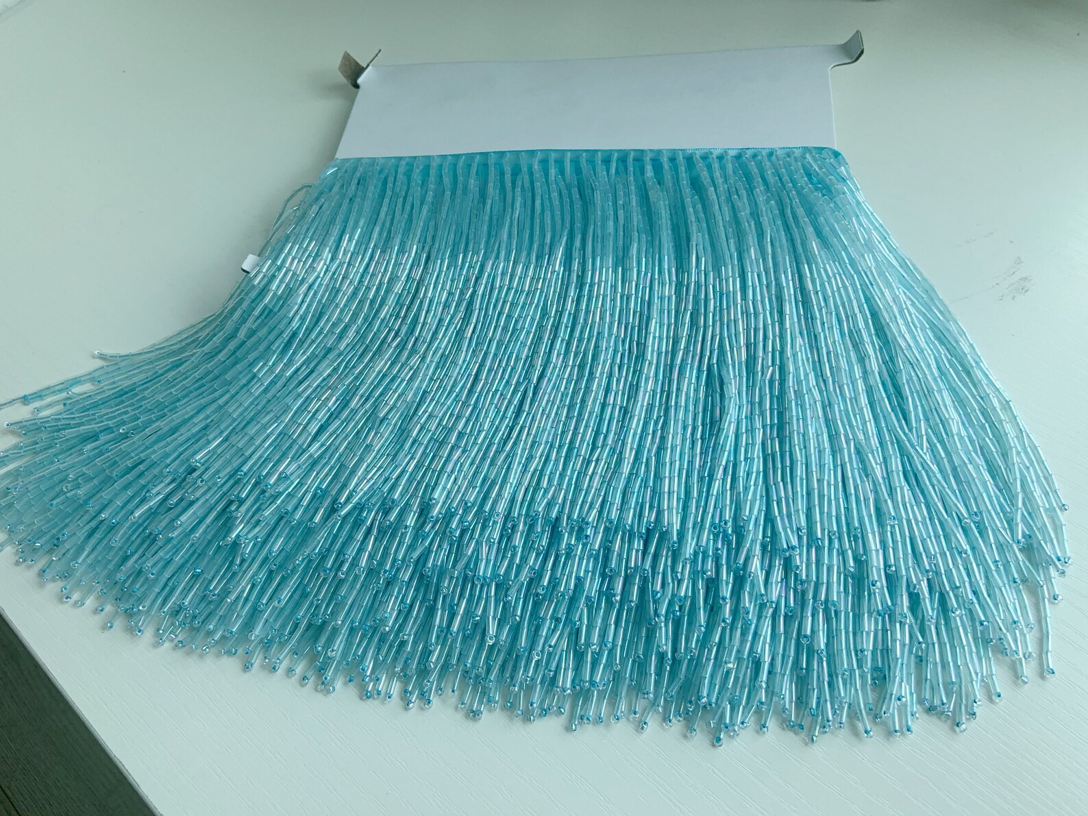 1 Yard hellblaue Perlen franse – Beaded Trim Fringe Bewertung und Preis