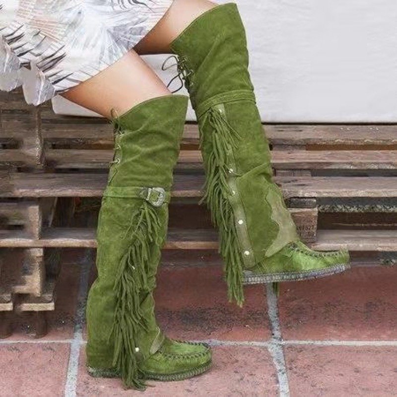 2026 Neue Damen Overknee-Stief – Tassel Fringe Trim Bewertung und Preis